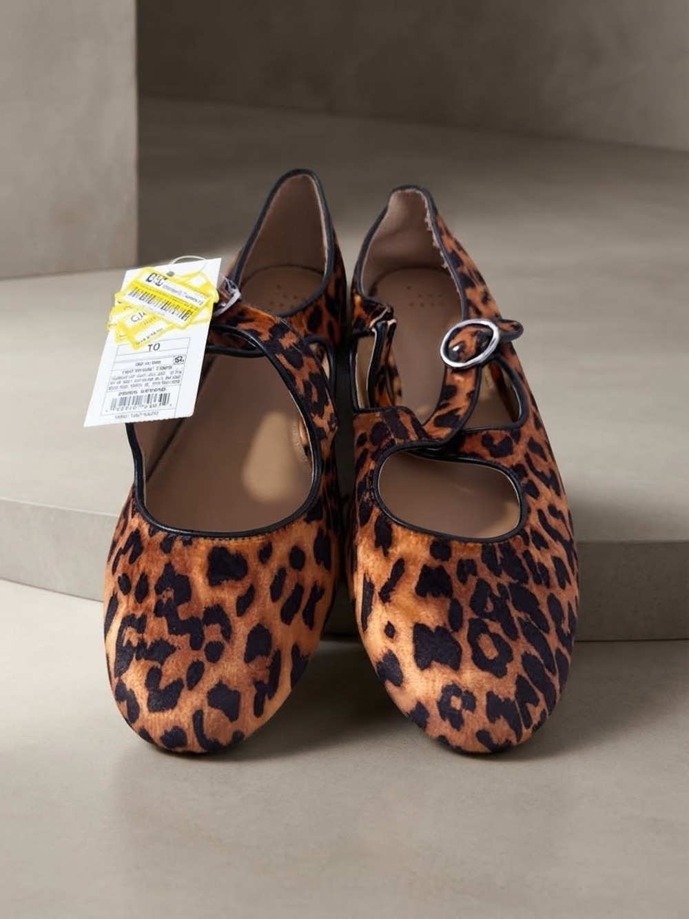 & Other Stories Girls' Leopard Print Mary Jane Flats - Brown/Black